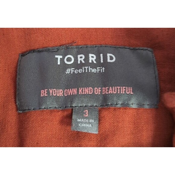 Torrid 3 Jacket Size 3X Orange Cotton Blend Unlined Moto Military Lightweight - Picture 3 of 16
